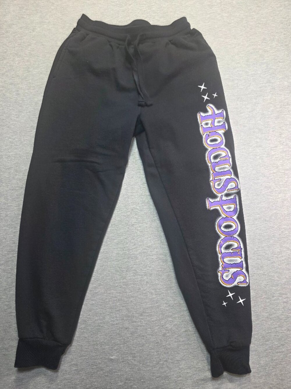 Disney Hocus Pocus Jogger Sweatpants Black Purple Graphic girls Size M 7-9